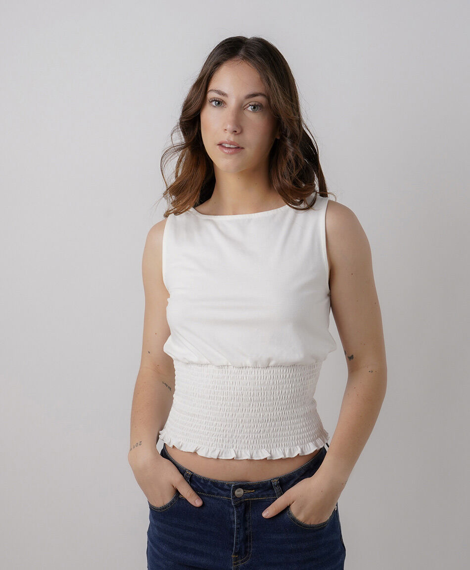 Polera mujer cintura recogida