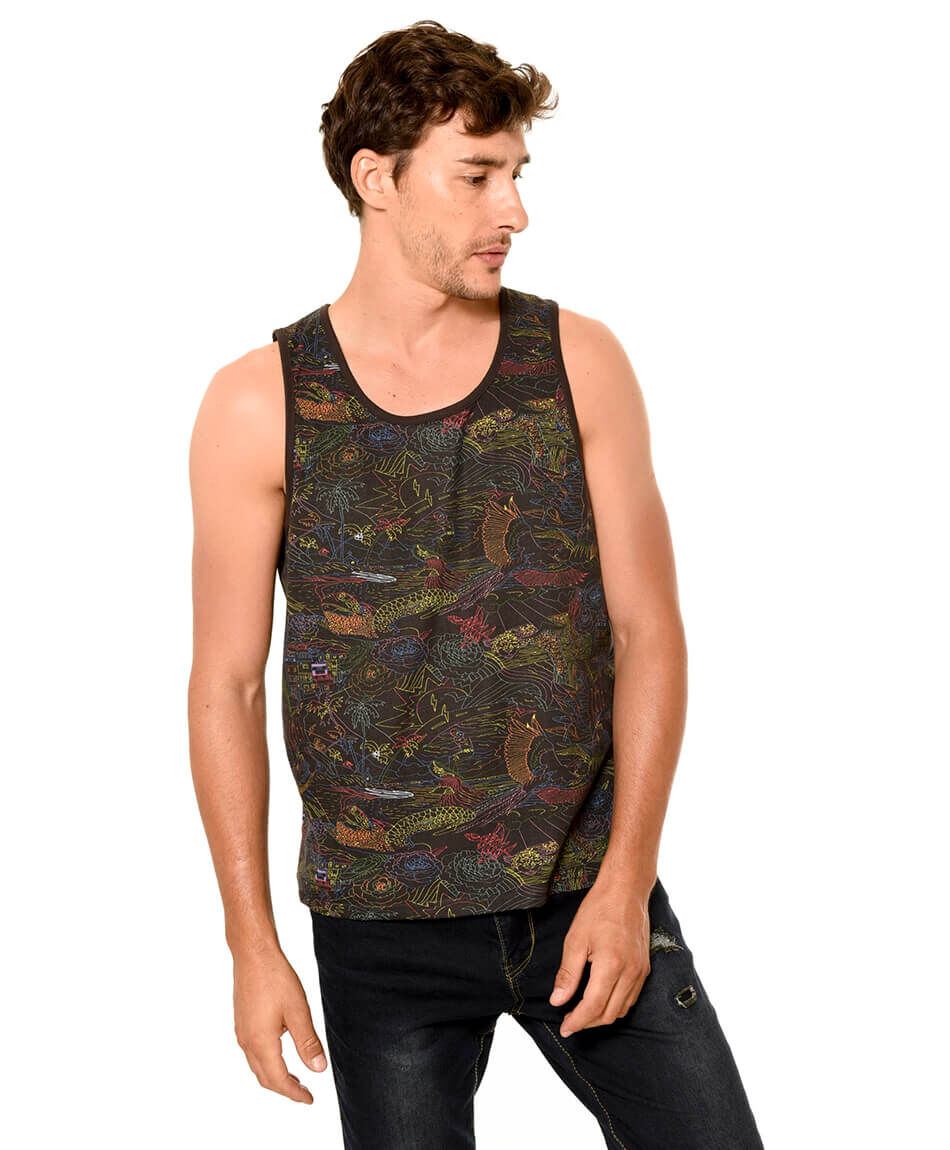 Polera surf estampada