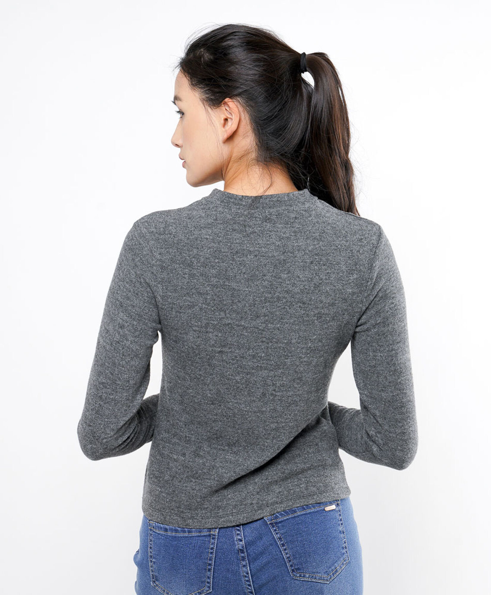 Polera mujer estilo tejida gris Polera mujer estilo tejida gris
