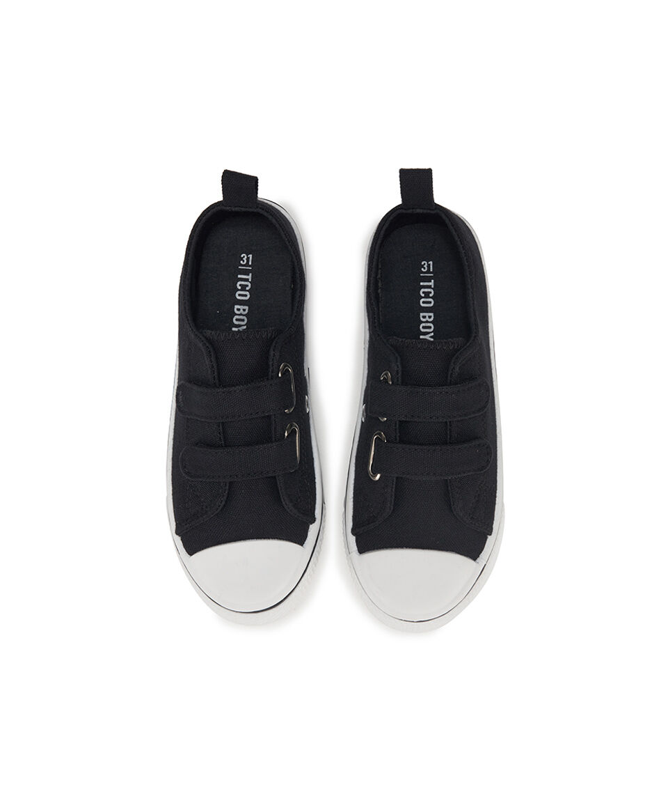 Zapatilla infantil (26 a 31) negra velcros