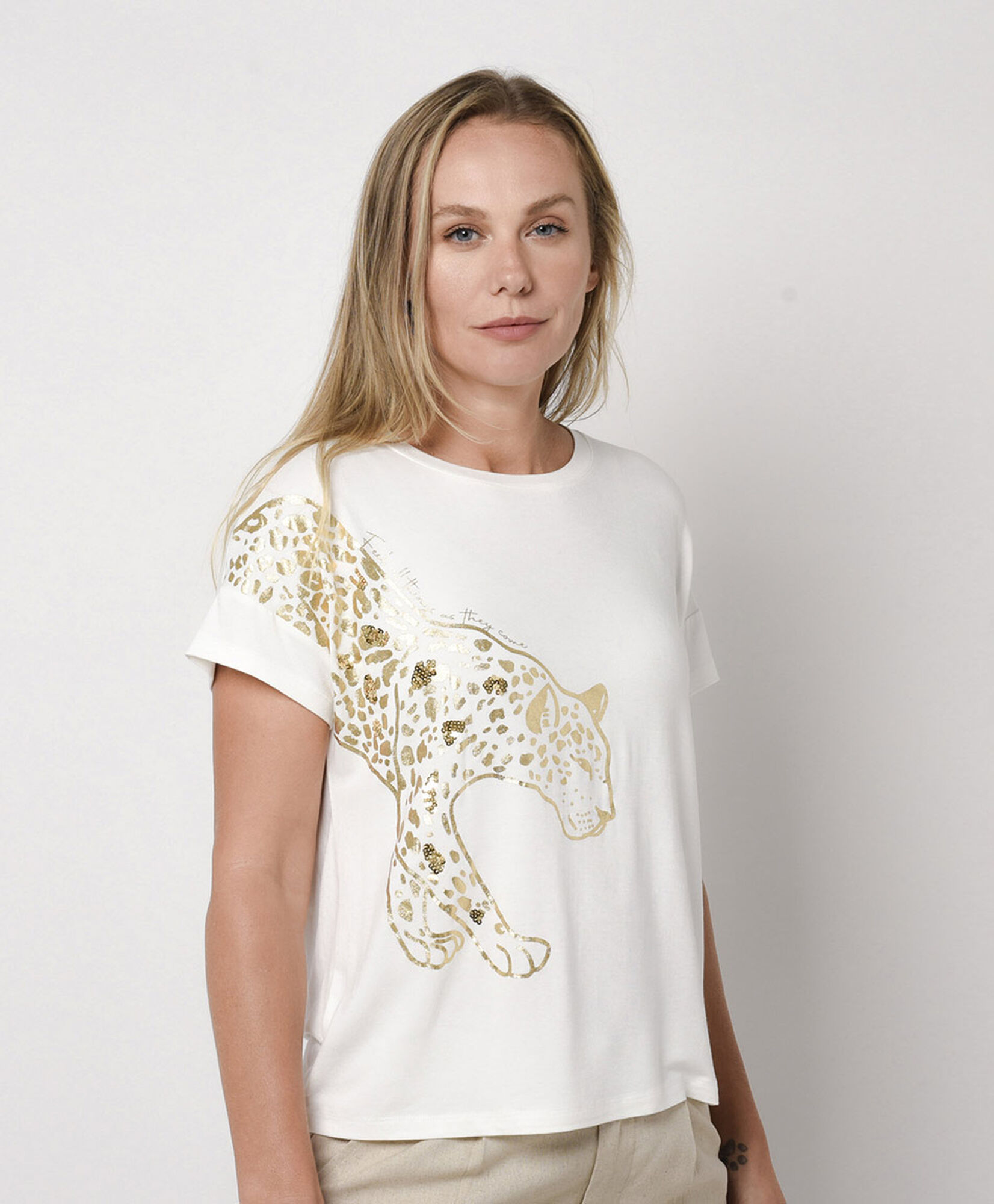 Polera mujer leopardo lentejuelas Polera mujer leopardo lentejuelas