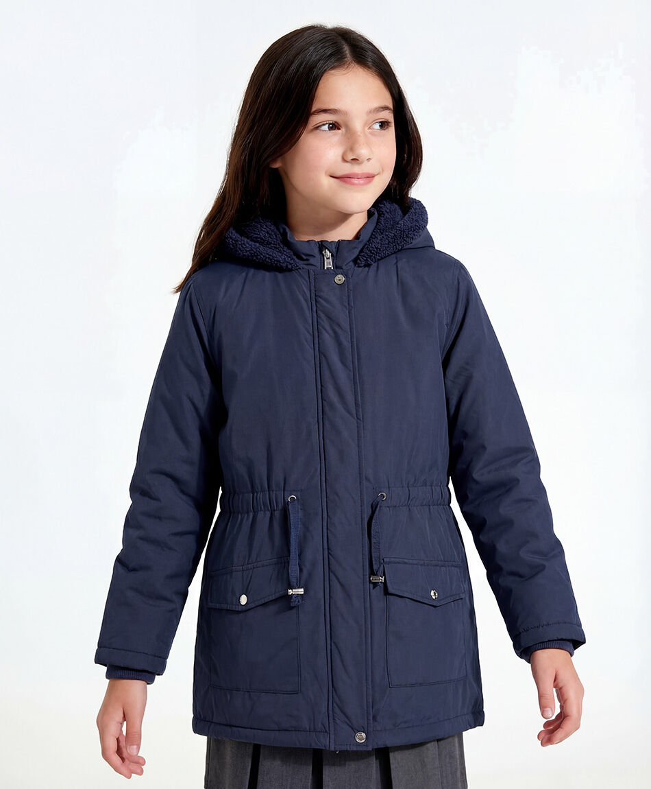 Parka escolar cintura elasticada