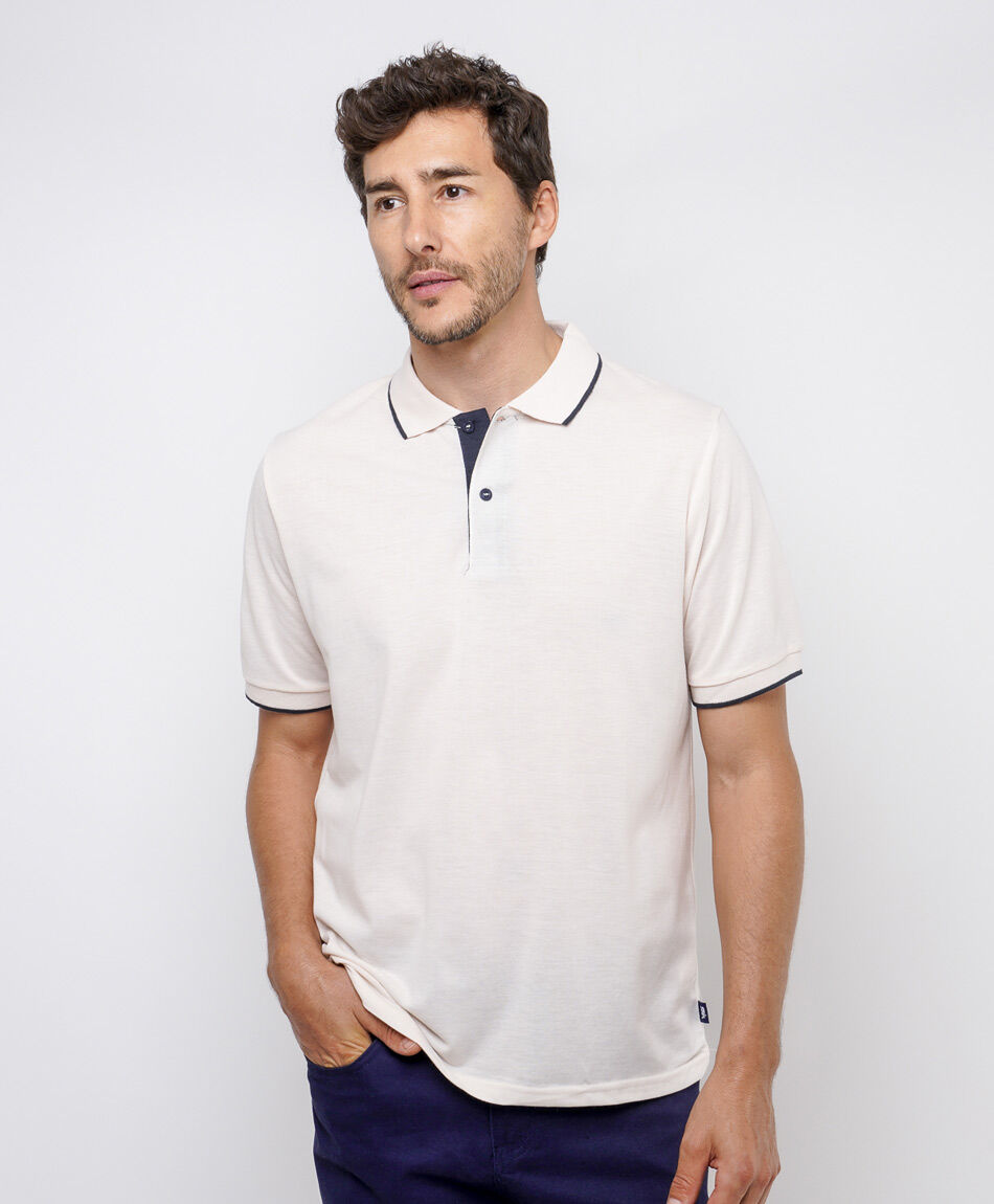 Polera hombre polo beige