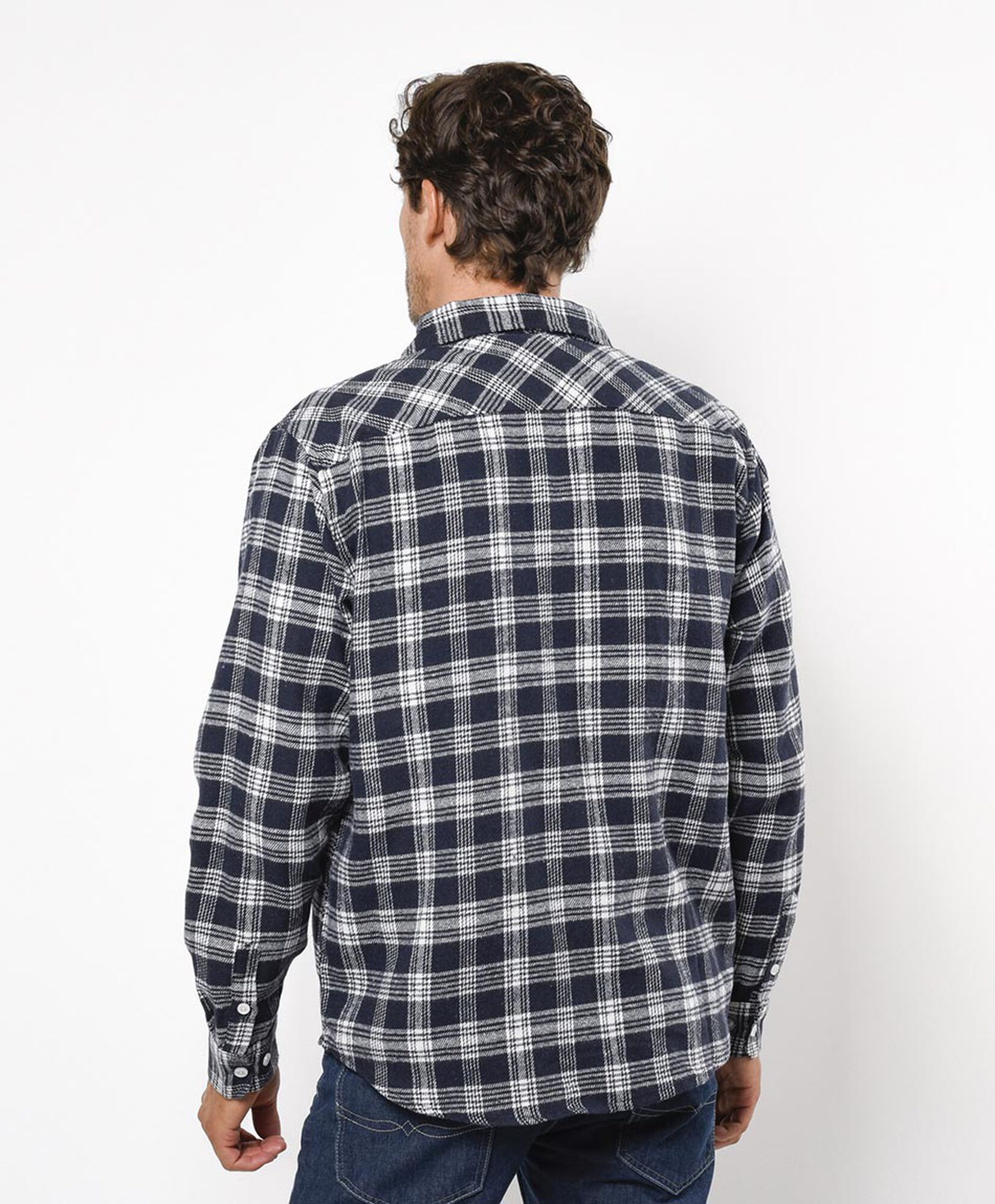 Camisa hombre franela azul y blanco Camisa hombre franela azul y blanco