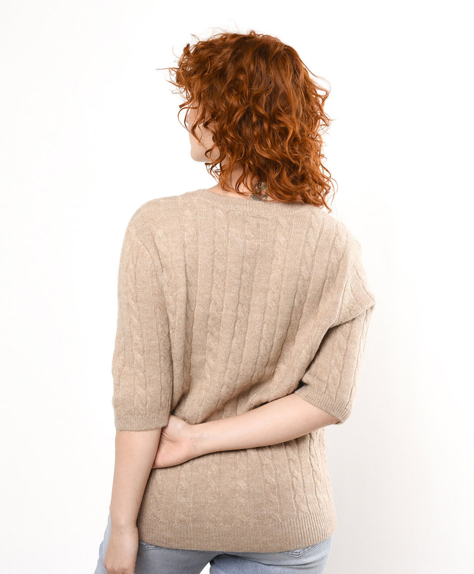 Sweater mujer trenzas media manga Sweater mujer trenzas media manga