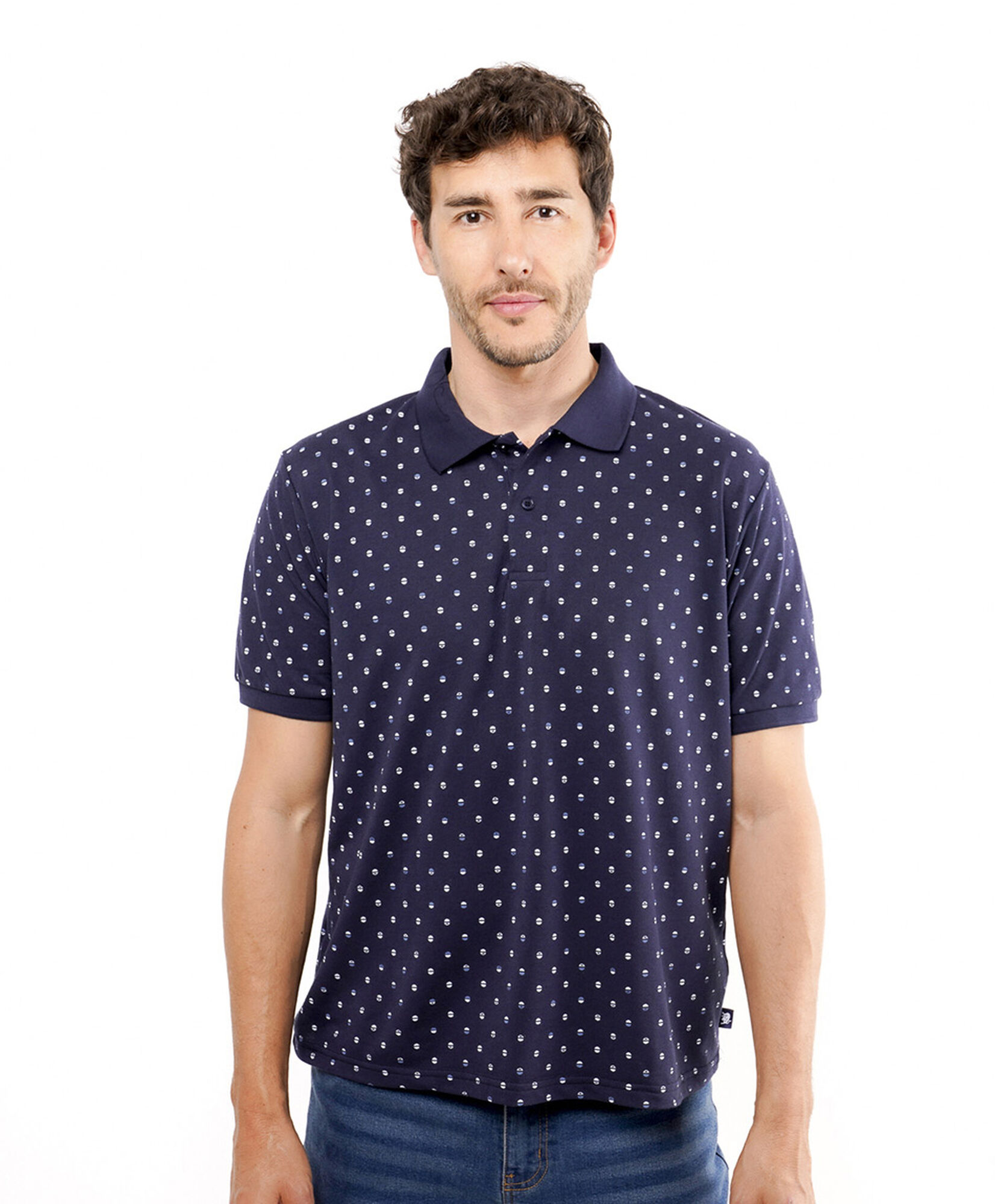 Polera hombre polo semi círculos Polera hombre polo semi círculos