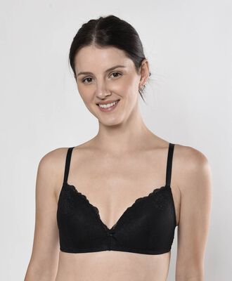 Bralette mujer malla floreada escote en v