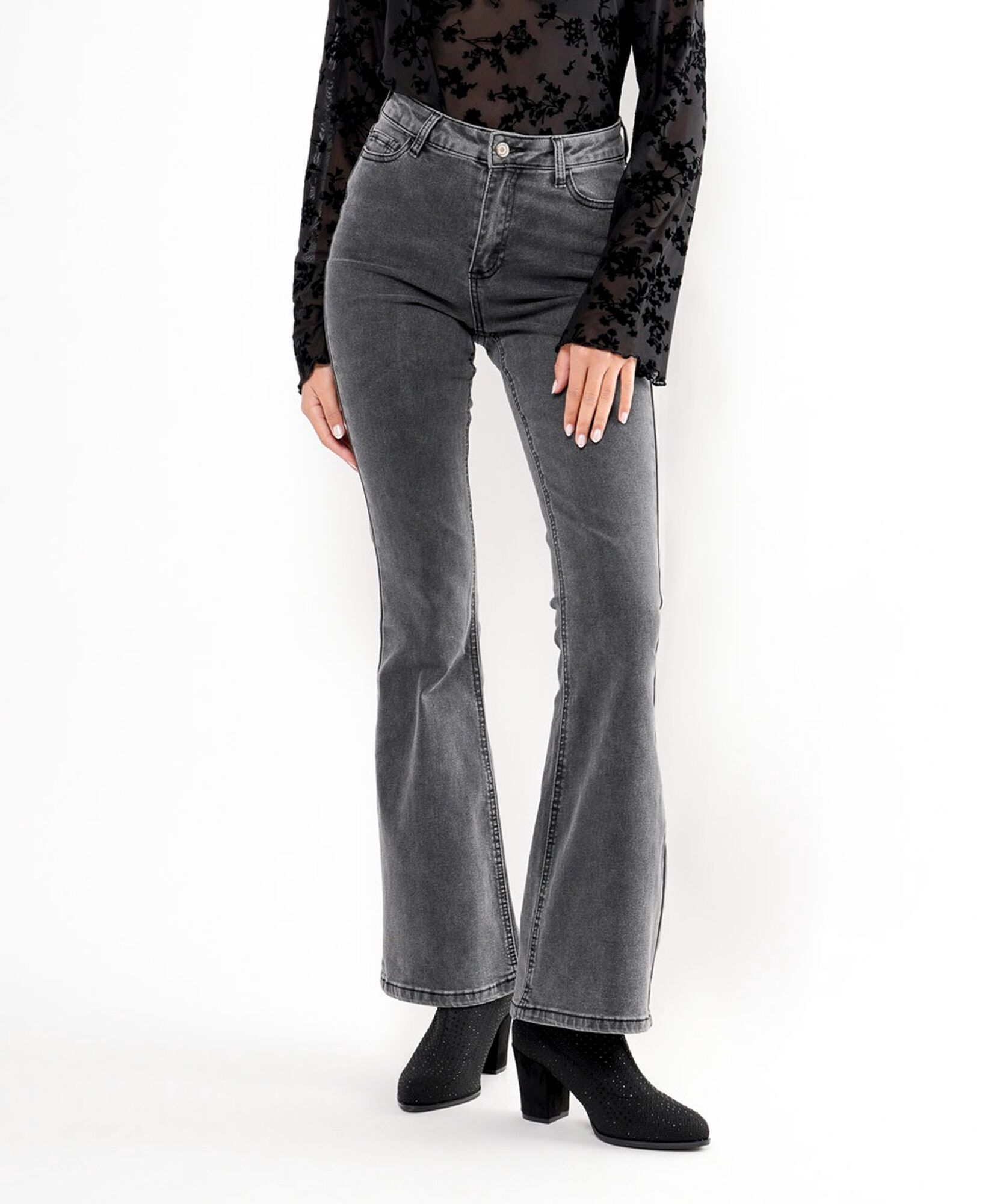Jeans mujer gris flare Jeans mujer gris flare