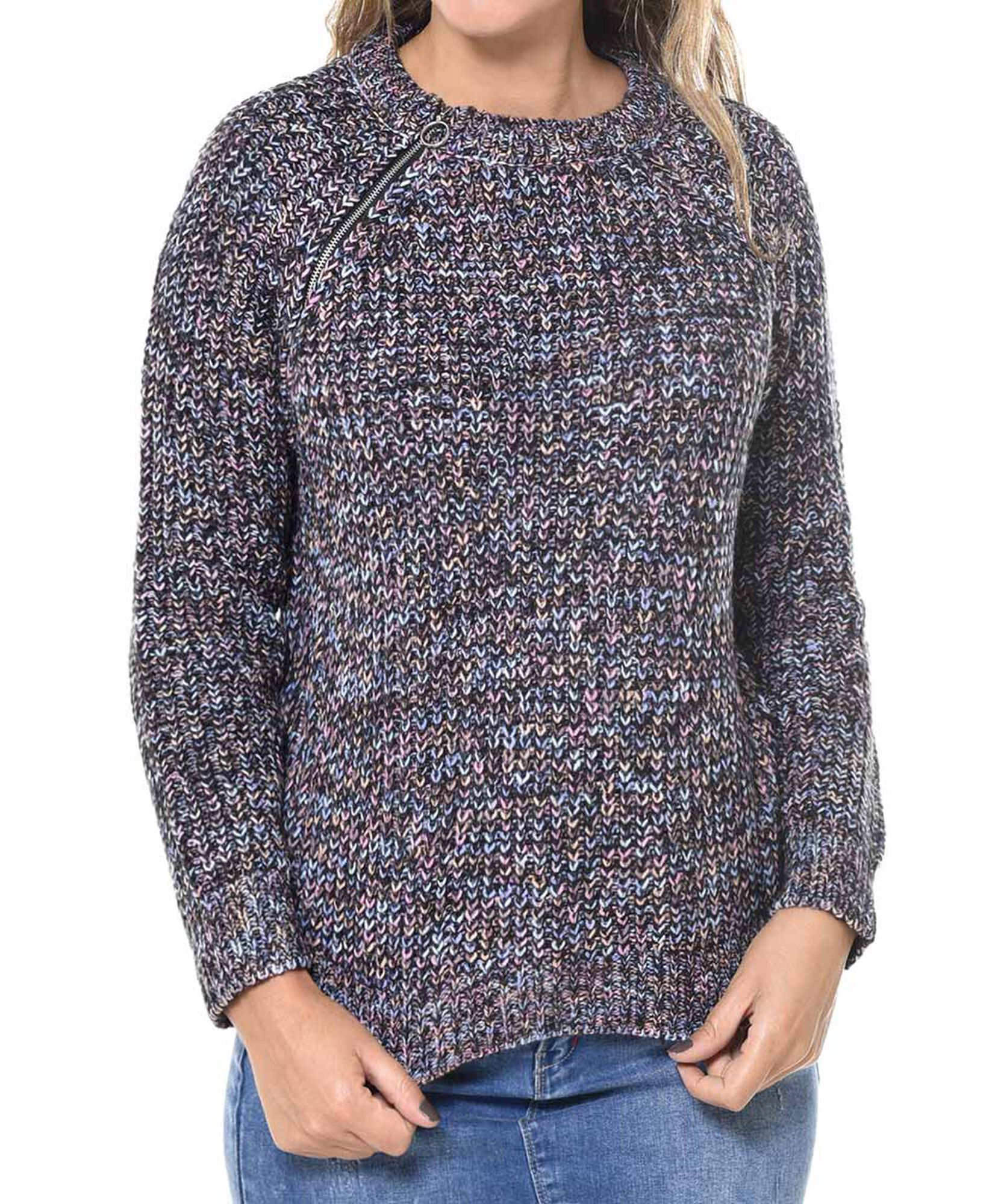Sweater con cierre ranglan Sweater con cierre ranglan