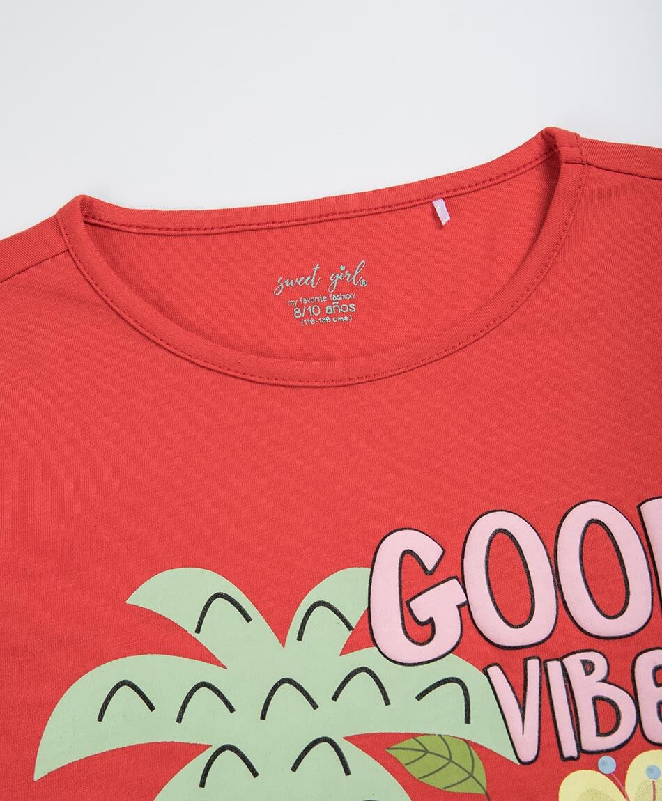 Polera ni&ntilde;a good vibes