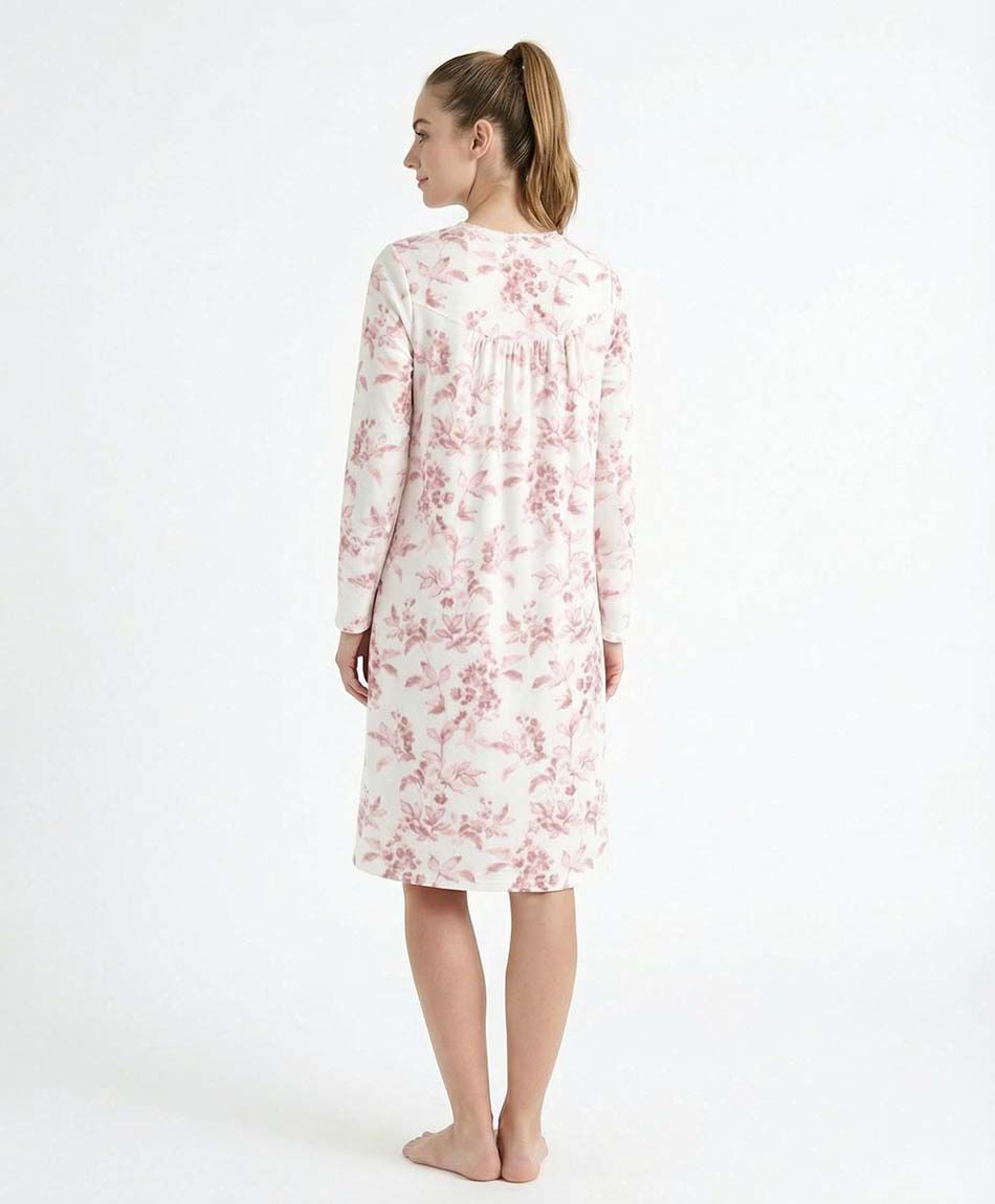 Camisa de dormir mujer  polar flores pink