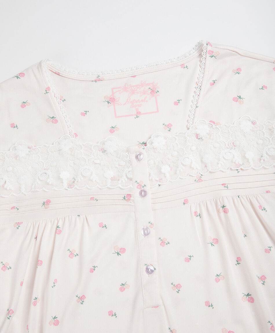 Camisa de dormir mujer pink floreada