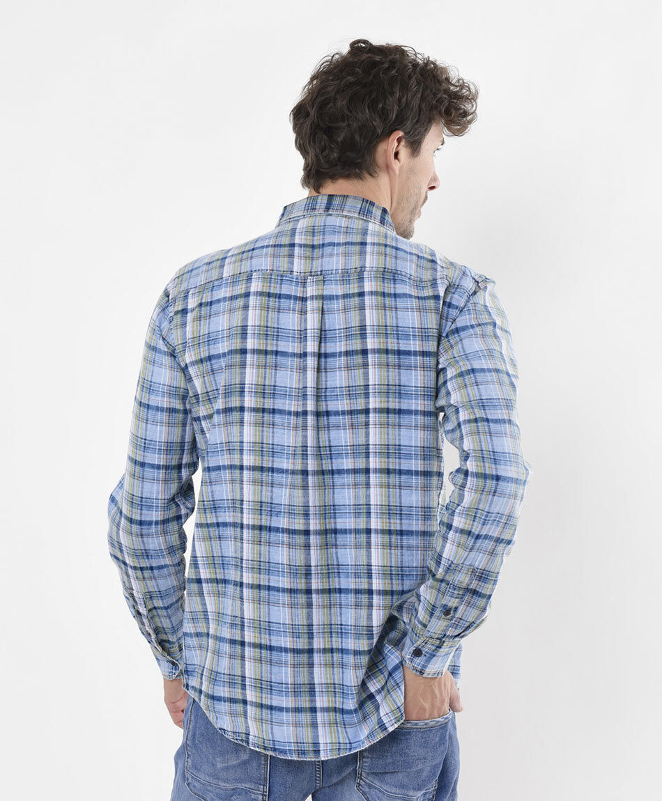 Camisa hombre escoc&eacute;s manga larga