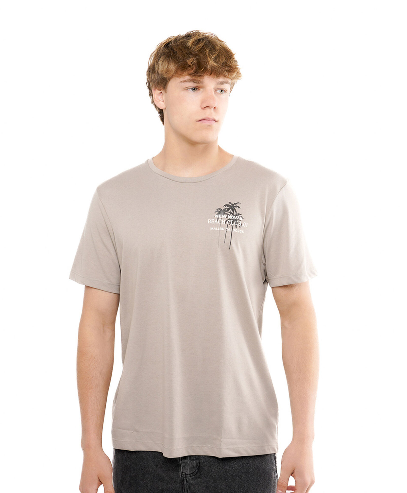 Polera hombre doble estampado palmeras Polera hombre doble estampado palmeras