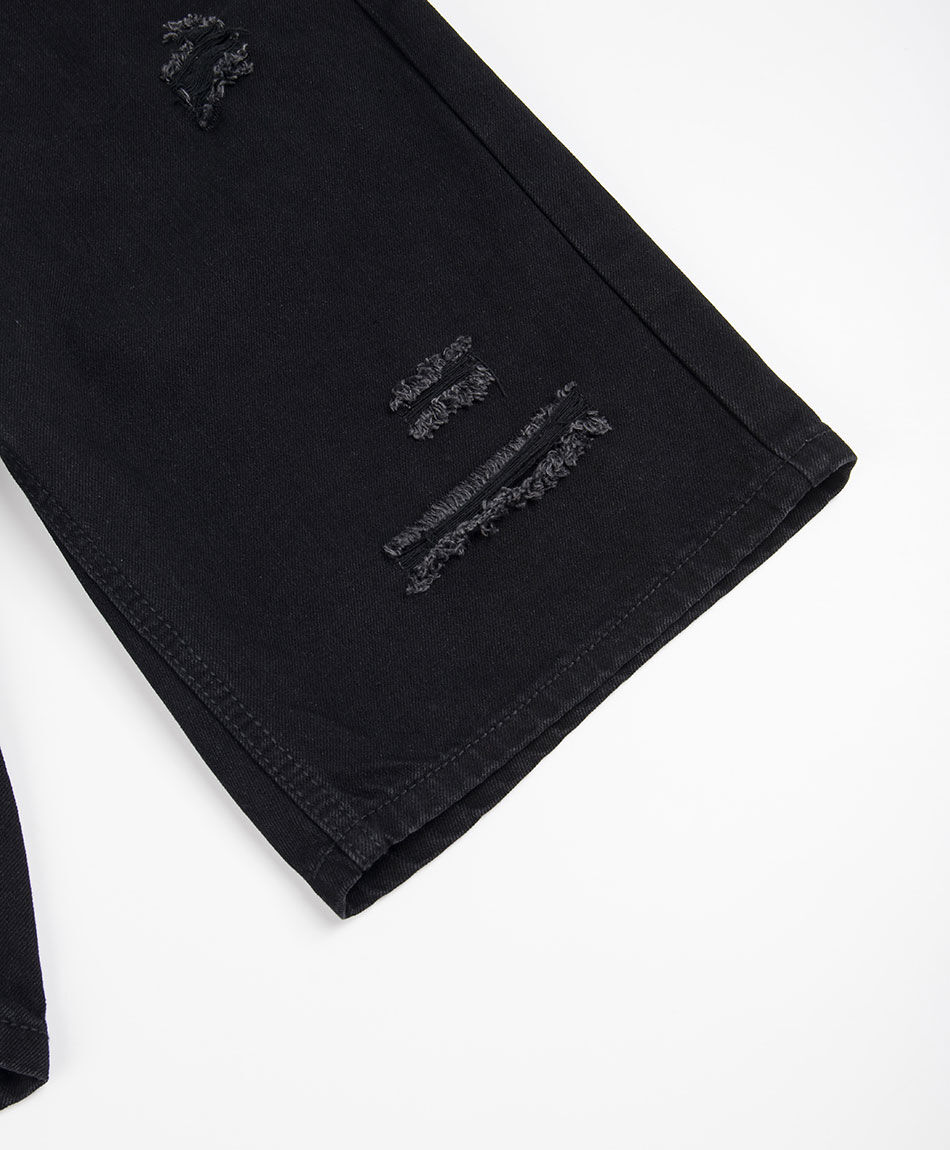 Bermuda hombre denim destroy negra