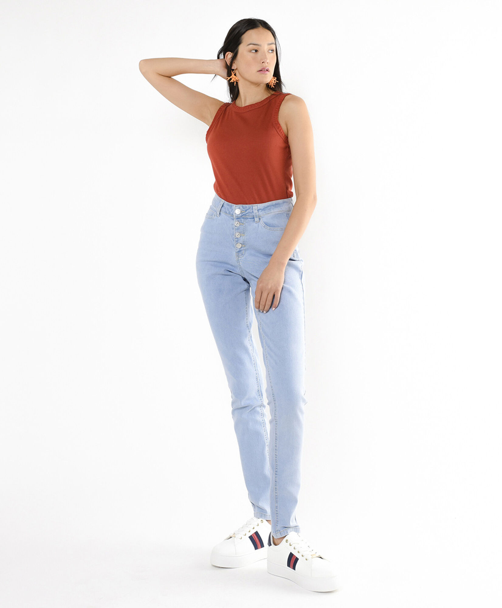 Jeans mujer botones skinny fit Jeans mujer botones skinny fit