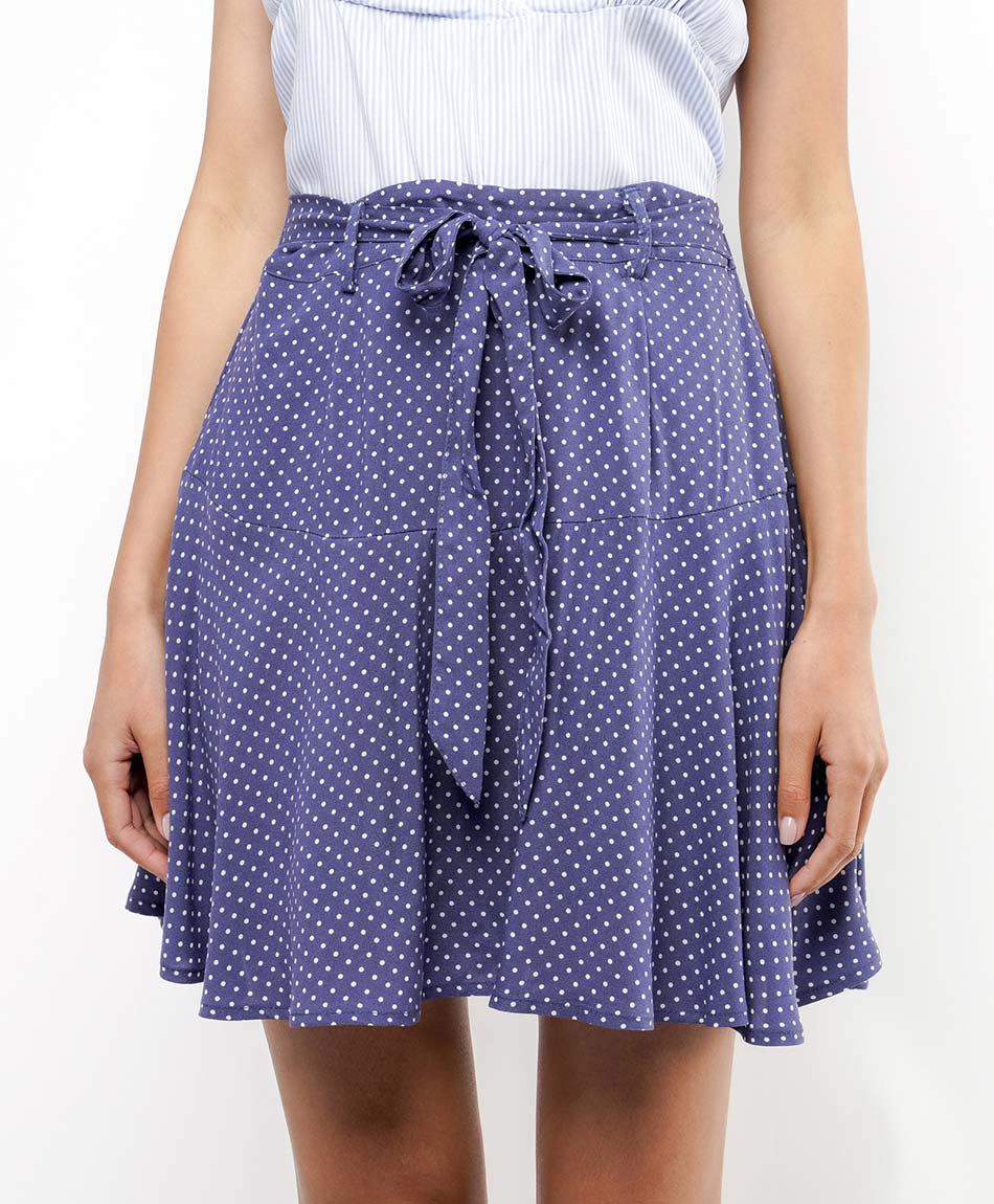 Mini falda mujer short puntos