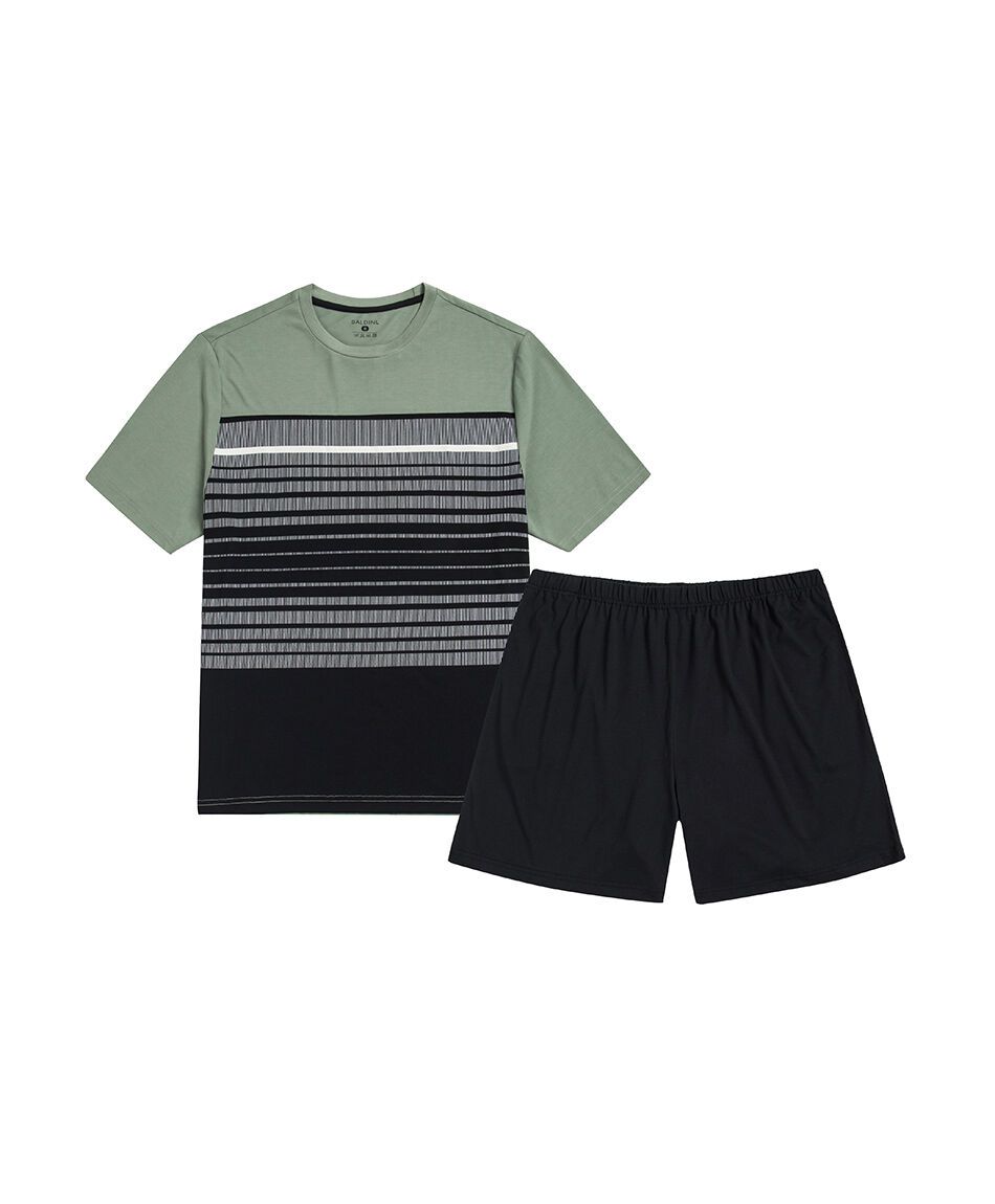 Pijama hombre short l&iacute;neas