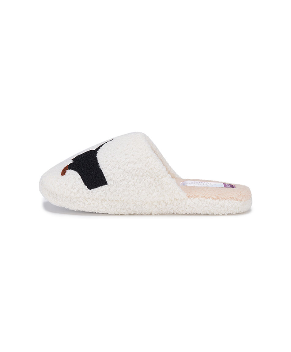 Pantufla mujer perrito salchicha bordado