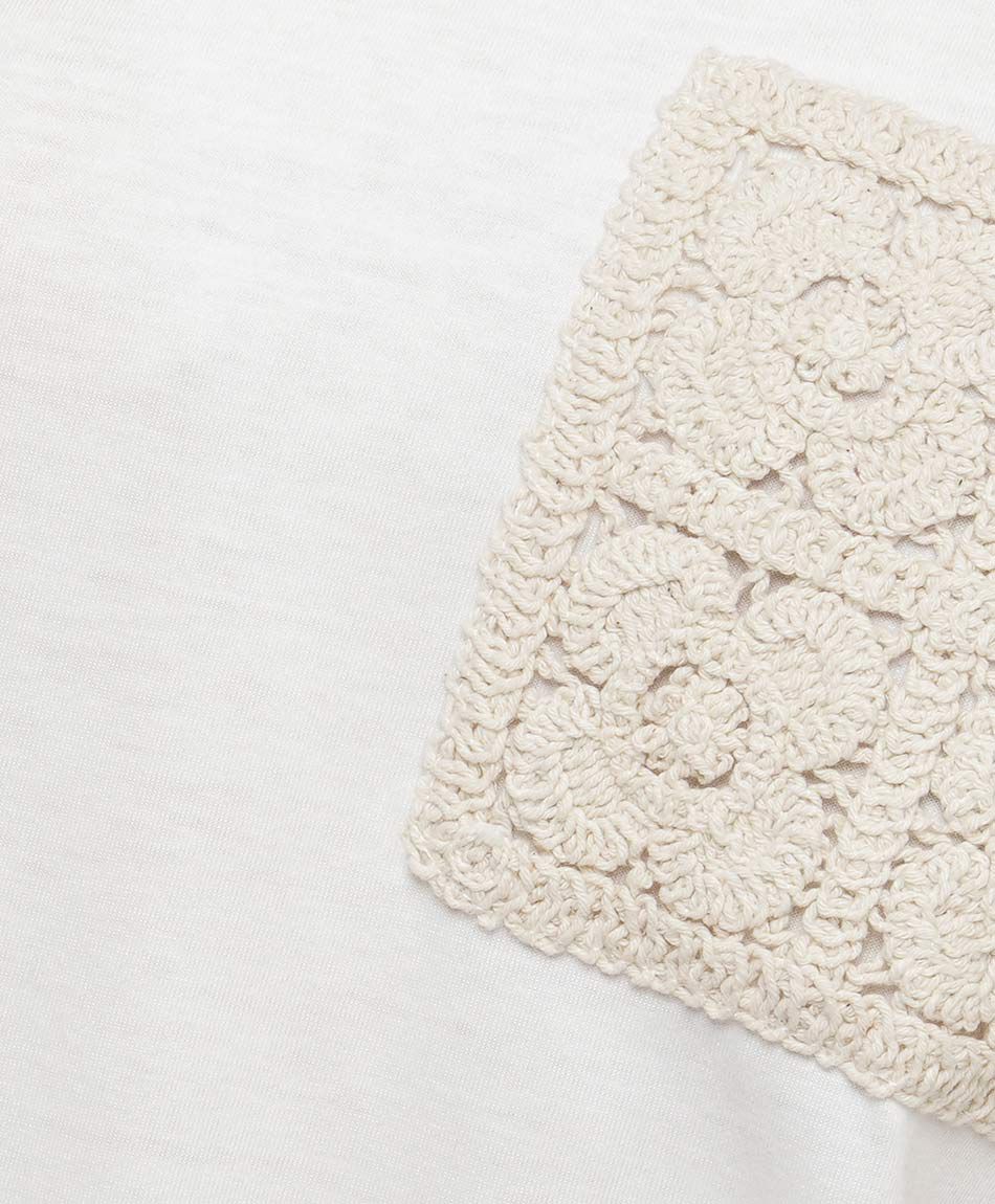 Polera mujer bolsillo crochet