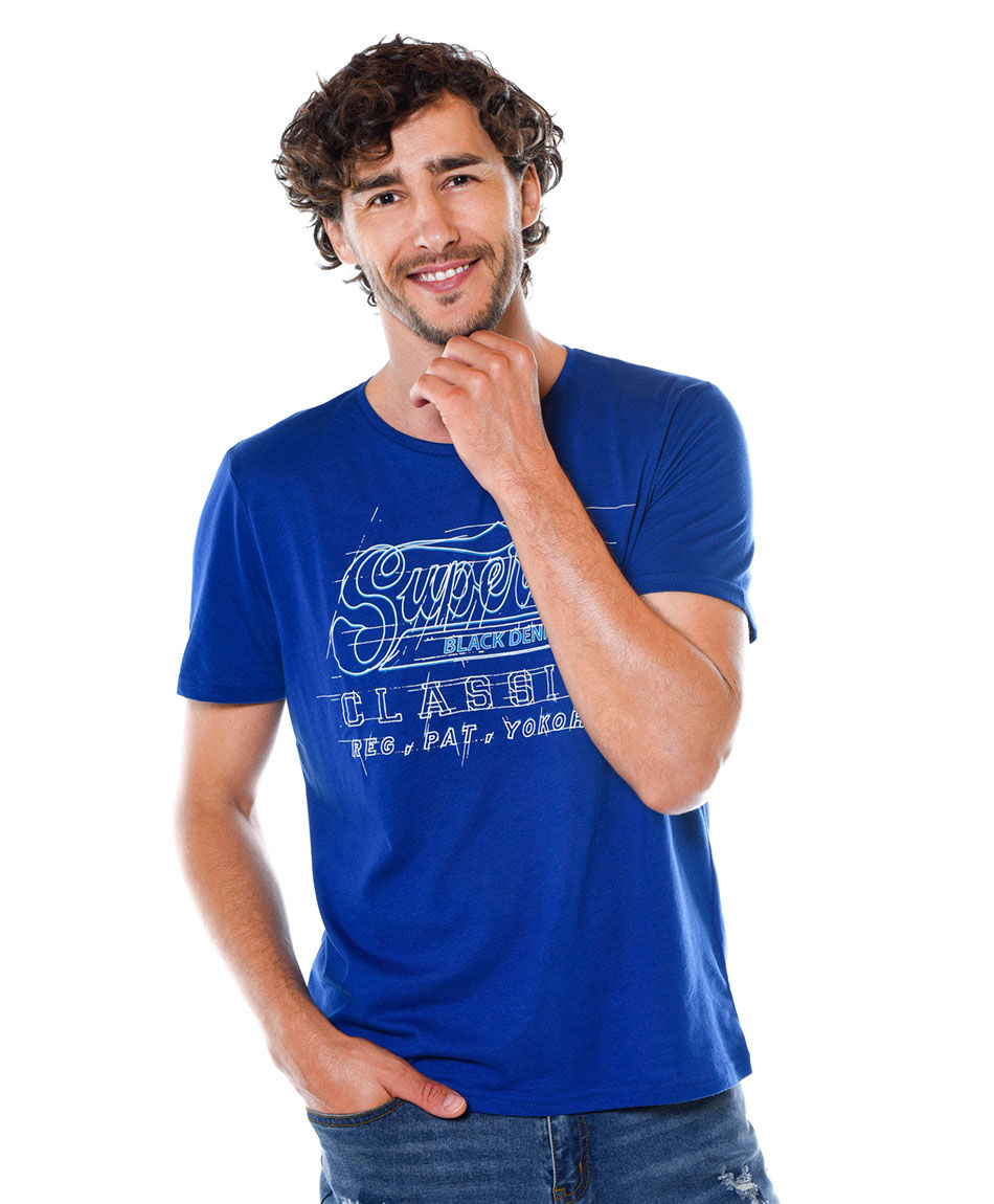 Polera estampada cuello redondo