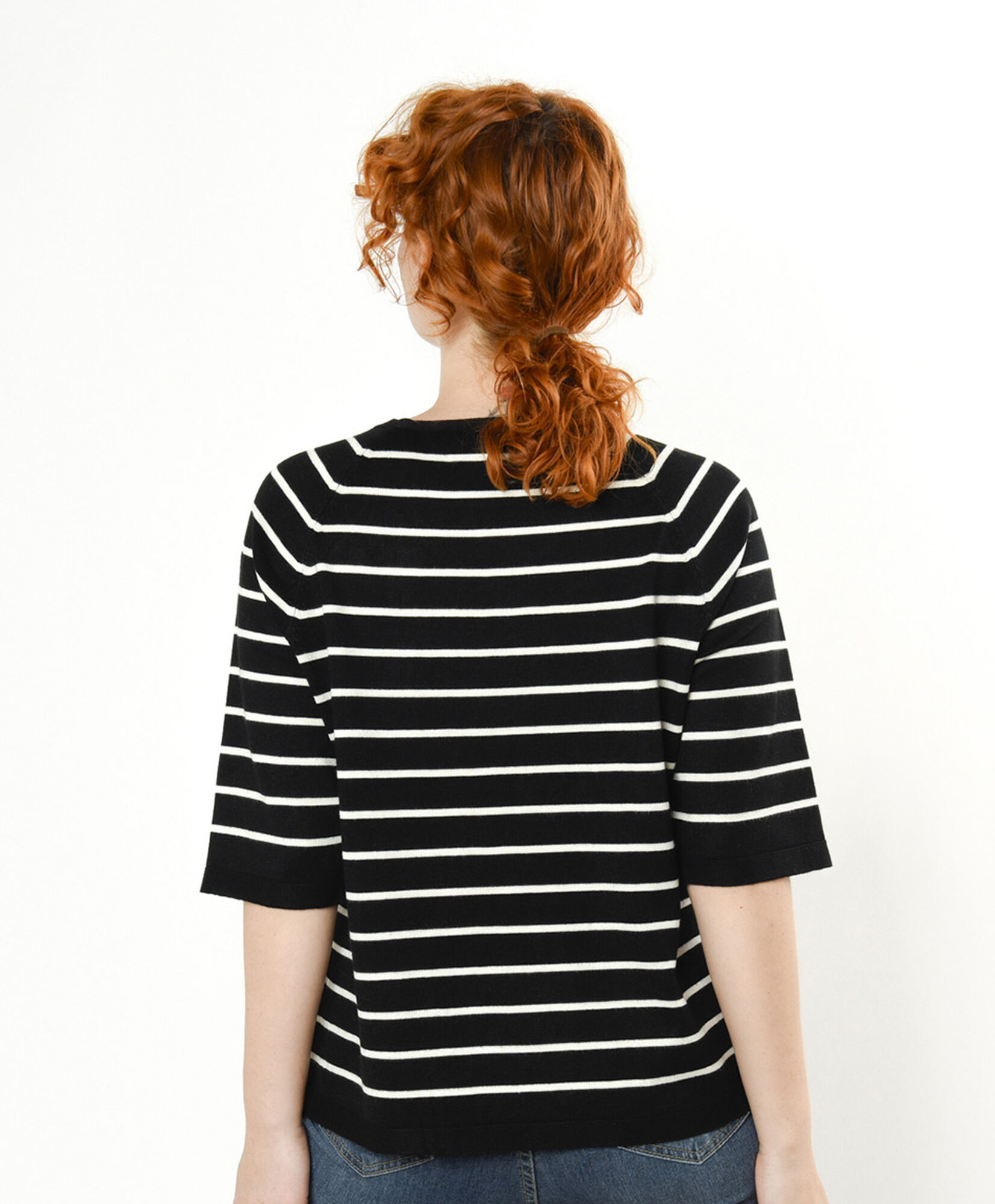 Sweater mujer líneas manga corta Sweater mujer líneas manga corta