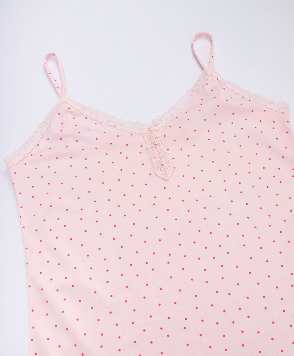 Baby doll mujer puntos rosado