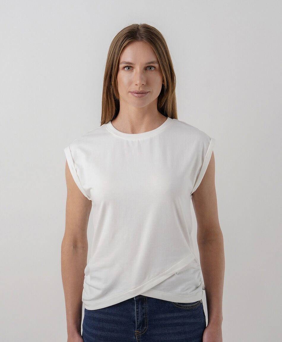 Polera mujer pretina cruzada