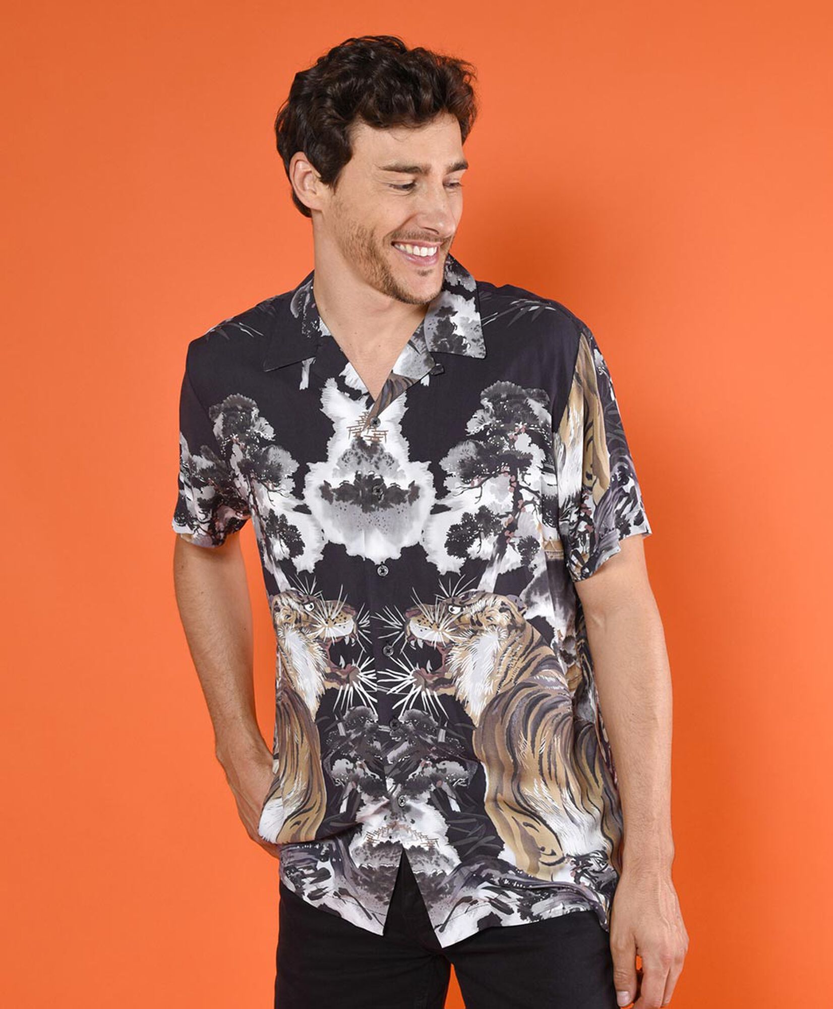 Camisa tigres manga corta Camisa tigres manga corta