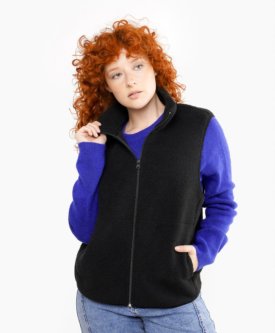 Polar mujer entallado sin mangas negro