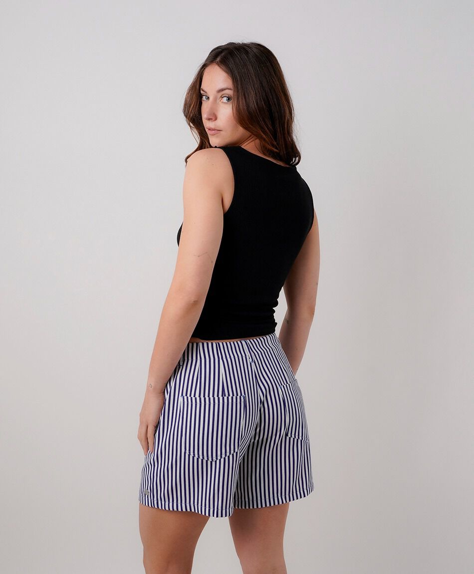 Short mujer rayas bolsillos