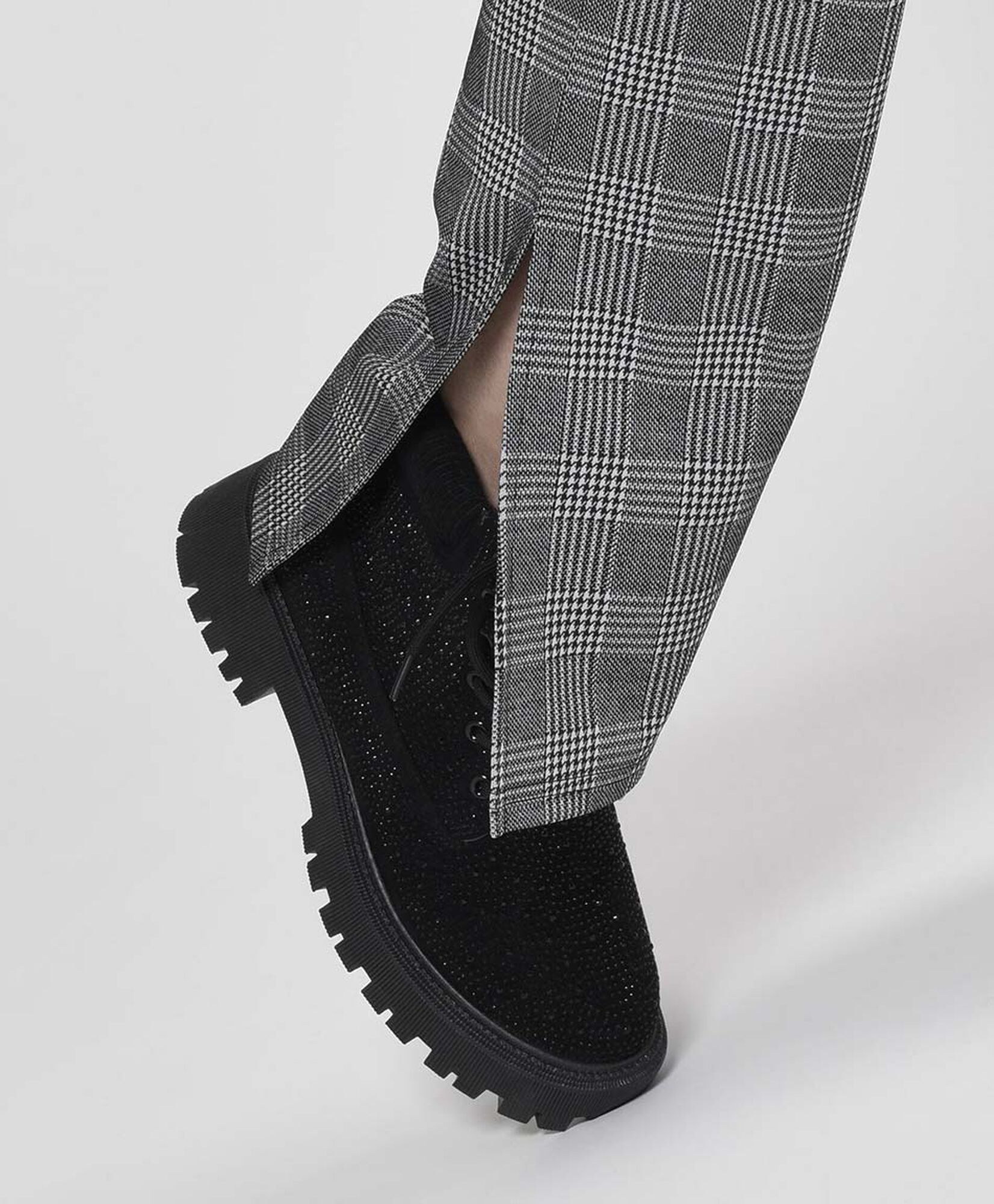 Pantalón mujer tartán y pied de poule Pantalón mujer tartán y pied de poule