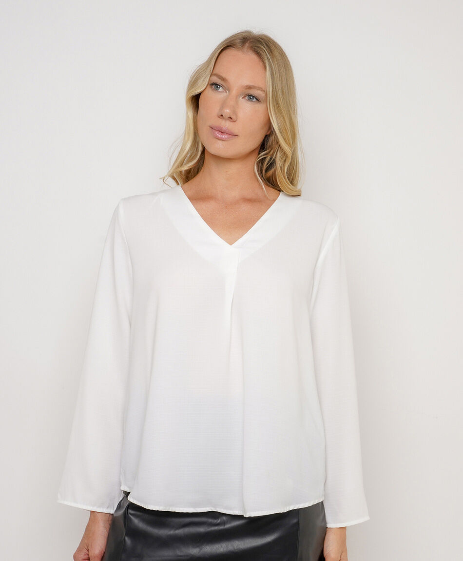 Blusa mujer cl&aacute;sica cuello v