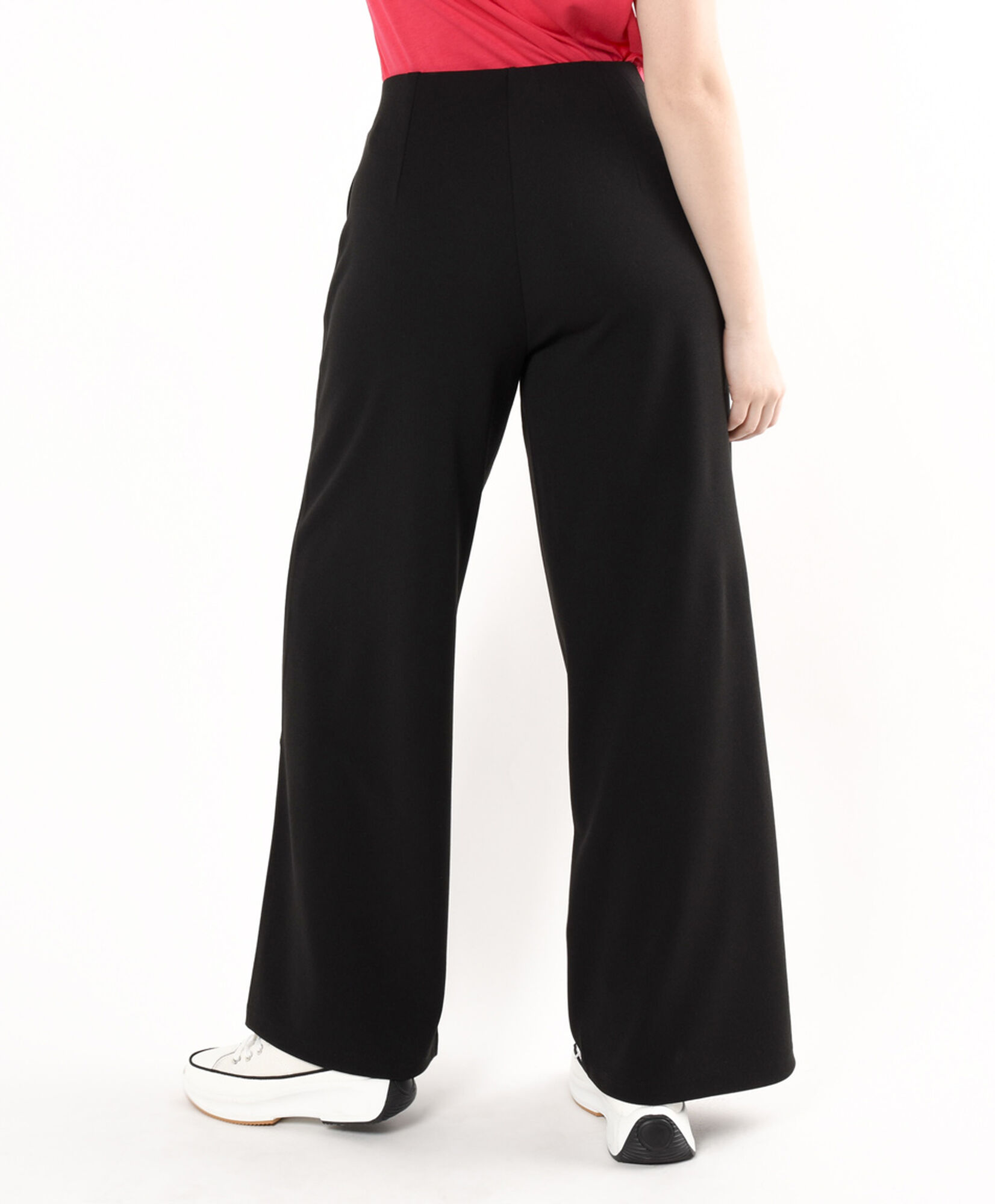 Pantalón mujer liso wide negro Pantalón mujer liso wide negro