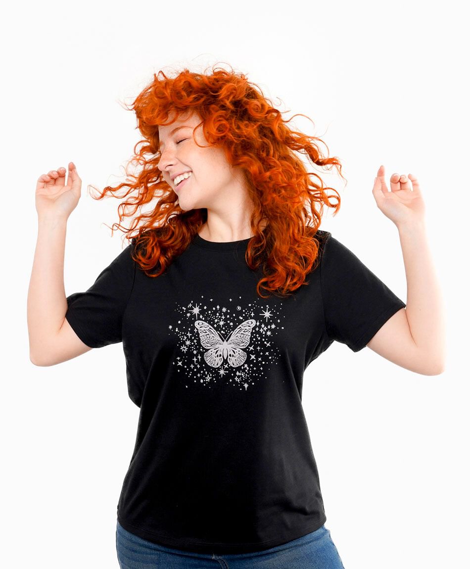 Polera mujer estampado butterfly