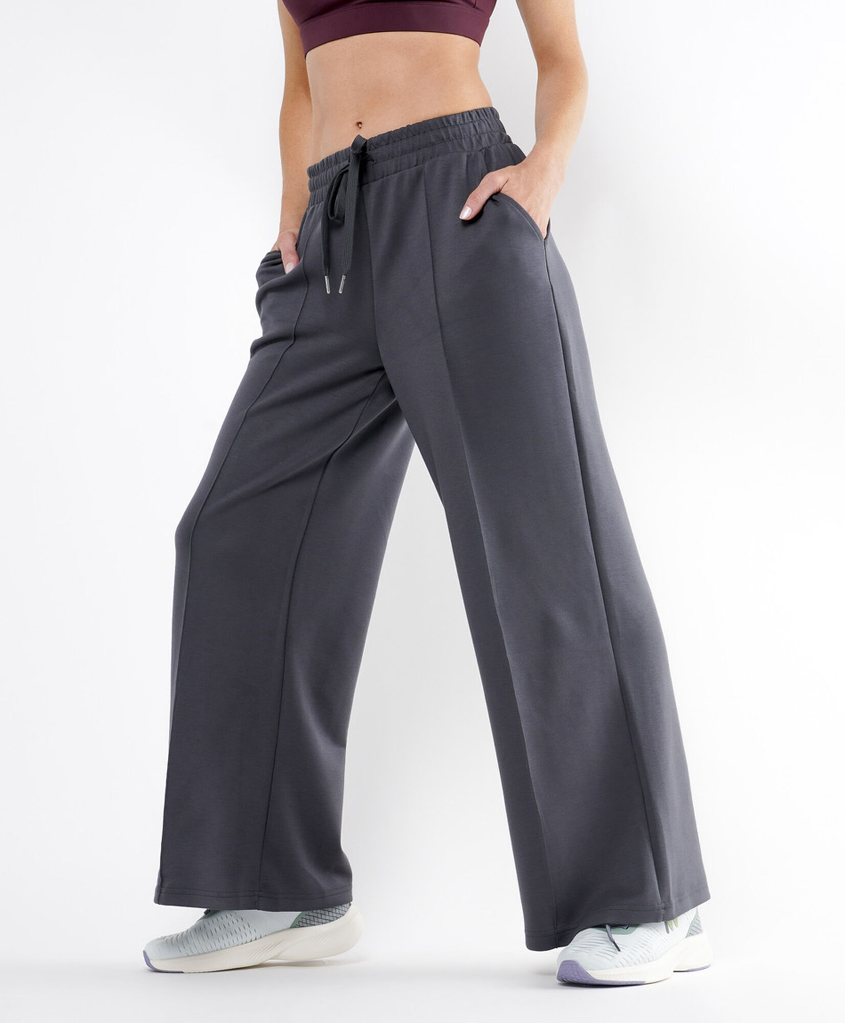 Pantalón deportivo mujer modal costuras wide Pantalón deportivo mujer modal costuras wide