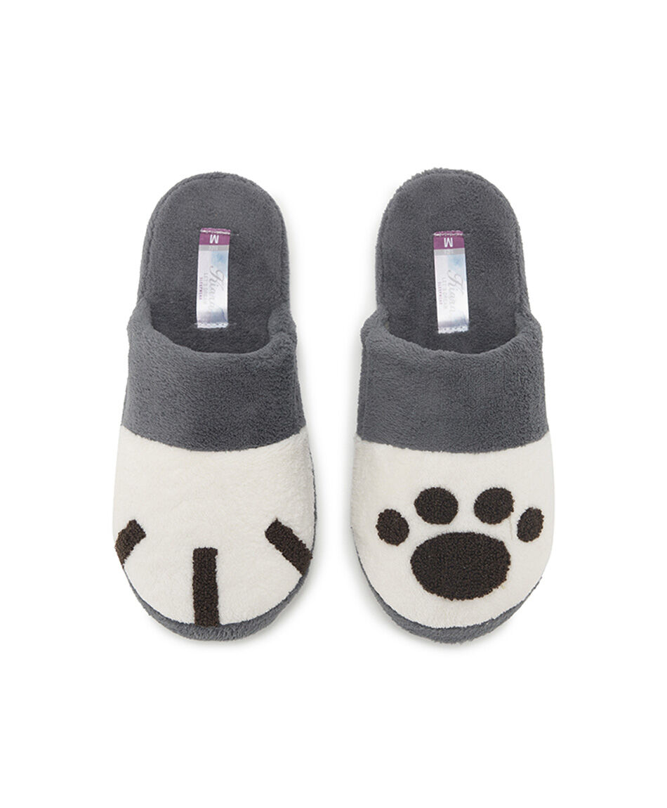 Pantufla mujer patita gato