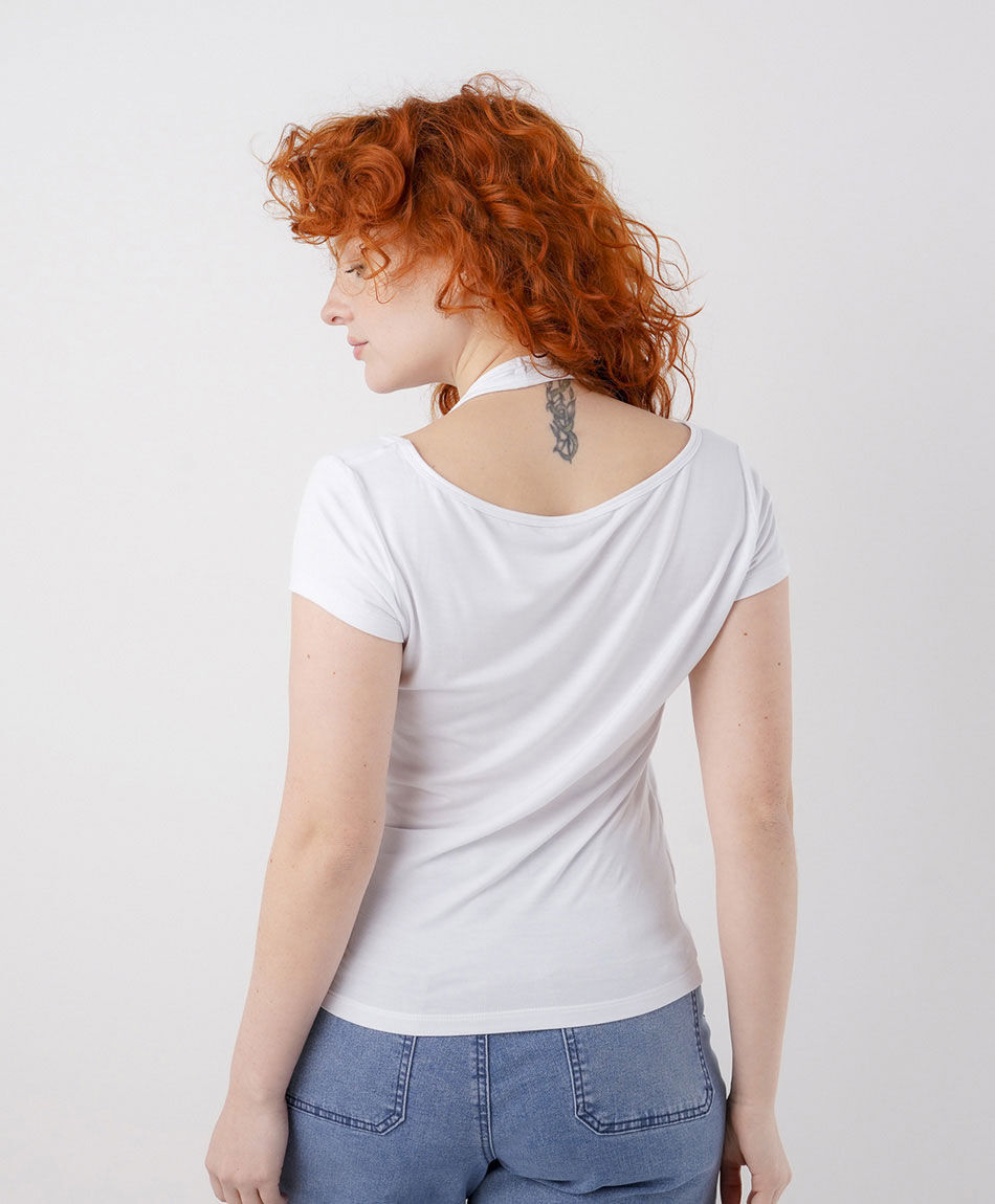Polera mujer doble blanca