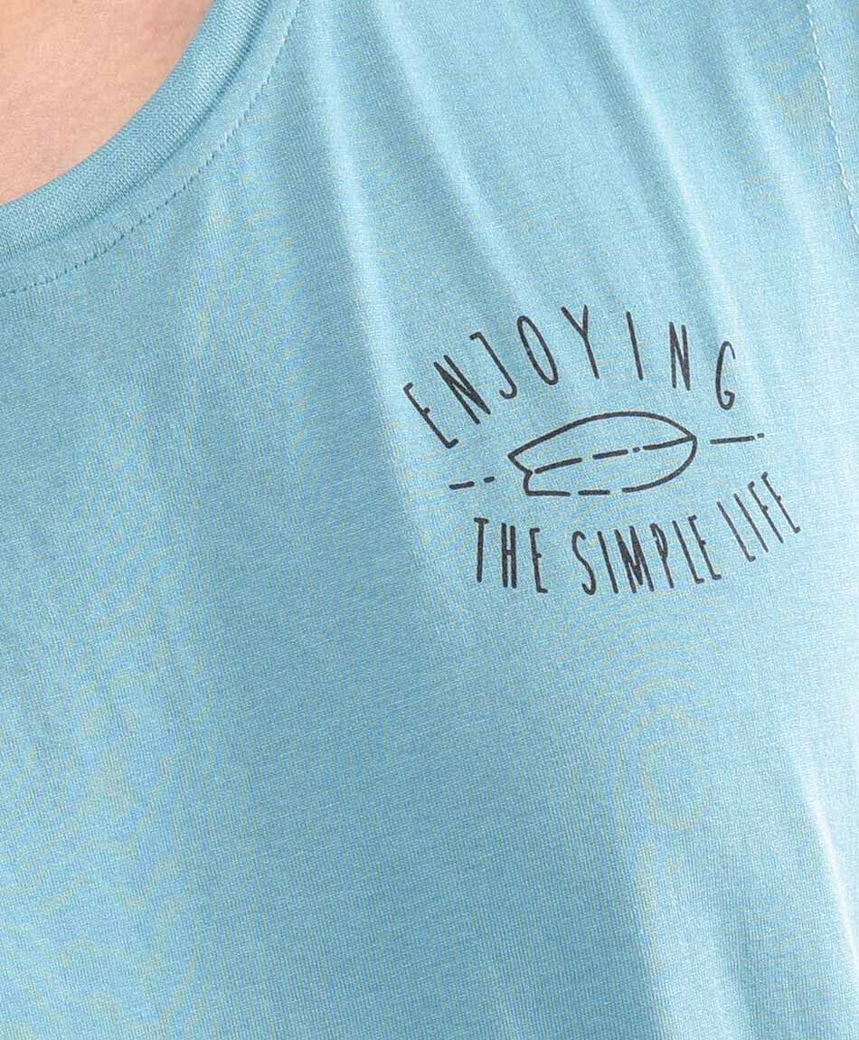 Polera hombre surf enjoying cian