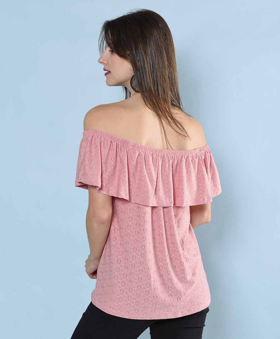 Polera manga corta cuello off shoulder