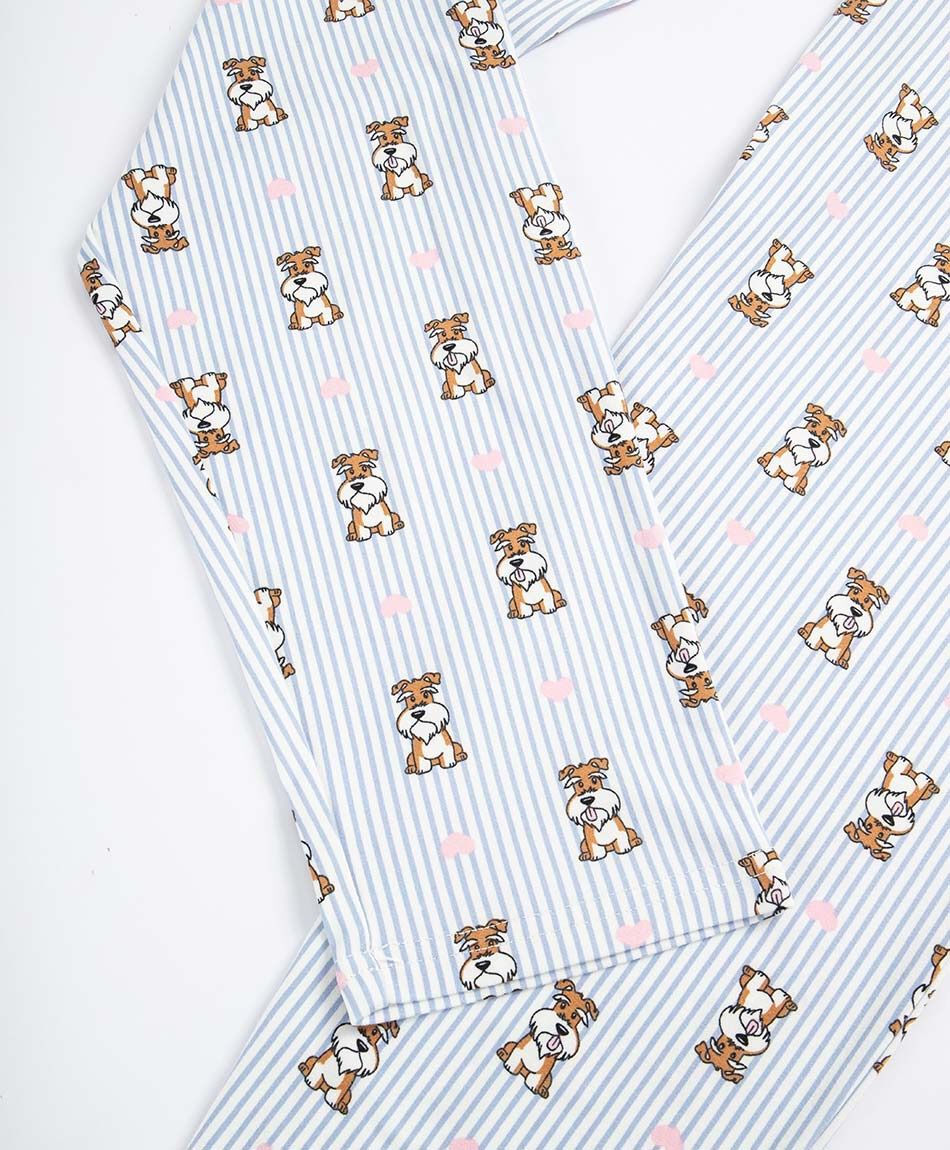Pijama mujer rayas dog yorkshire