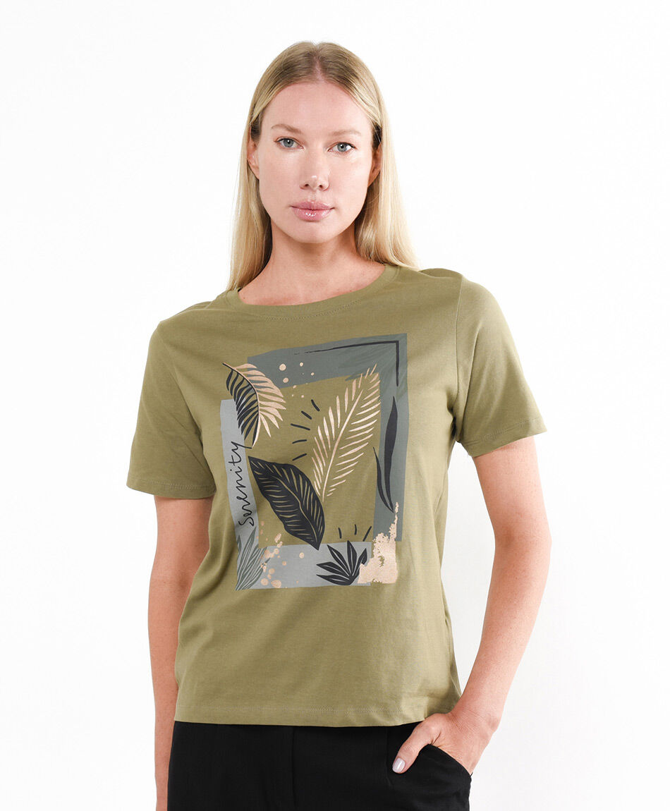 Polera mujer hojas serenity