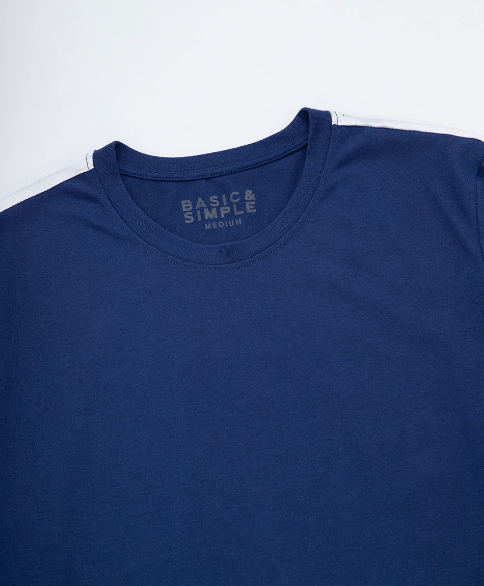 Polera hombre contraste l&iacute;neas