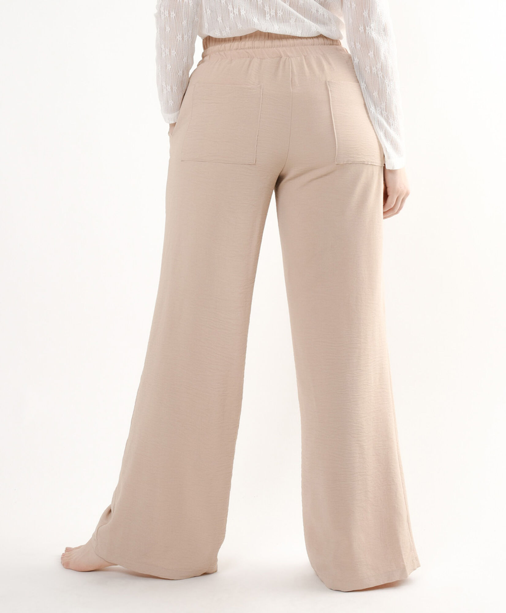 Pantalón mujer pretina ancha cordón Pantalón mujer pretina ancha cordón