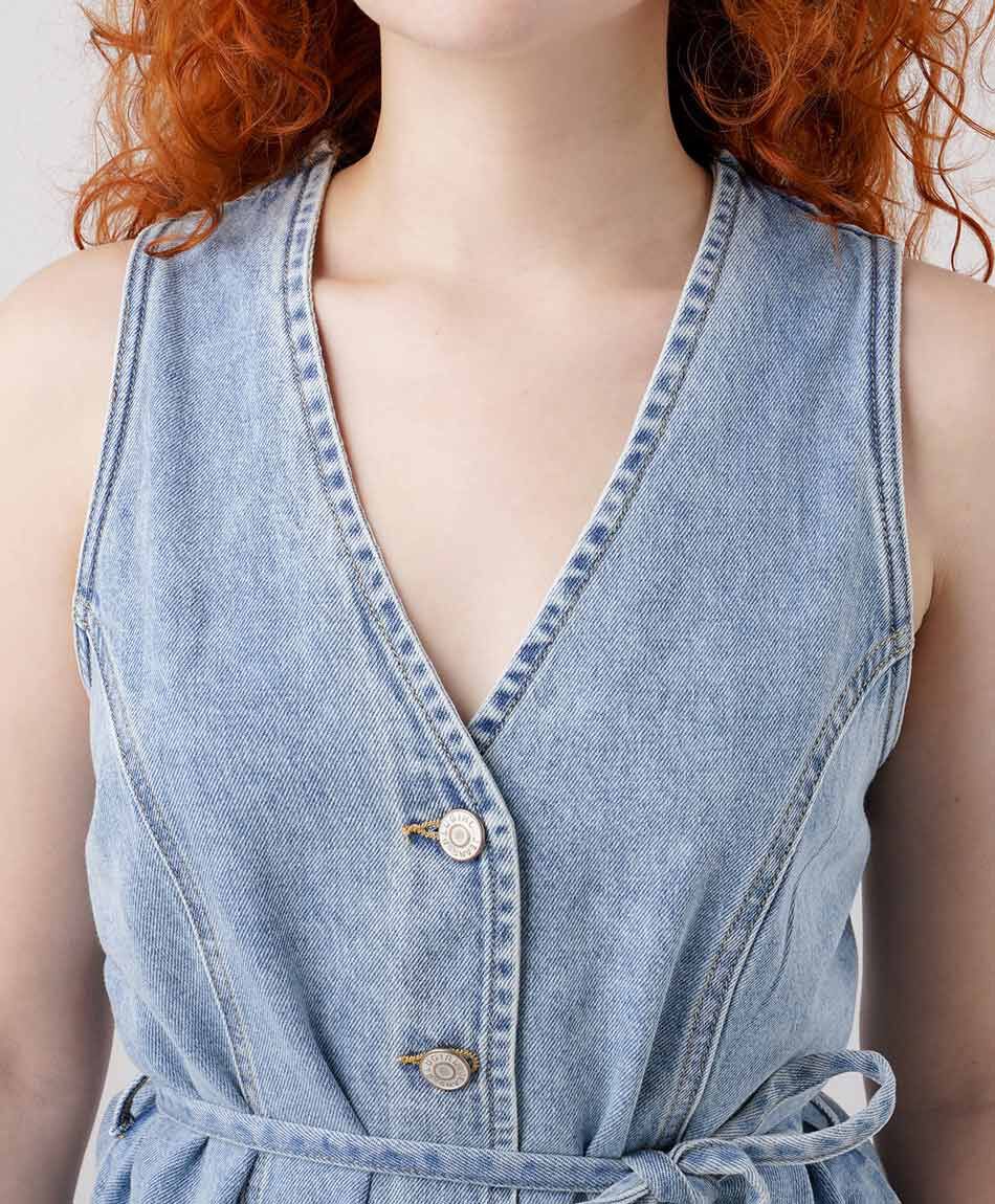 Vest mujer denim lazo