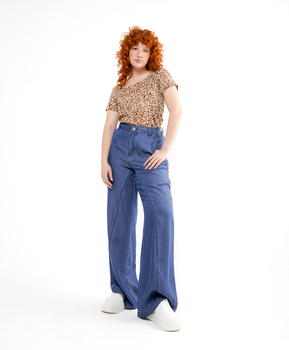 Pantal&oacute;n mujer tencel tiro alto