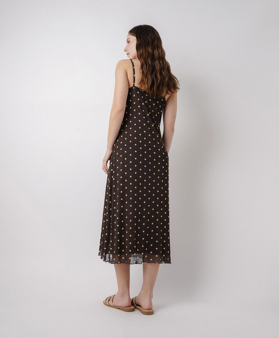 Vestido mujer puntos chocolate