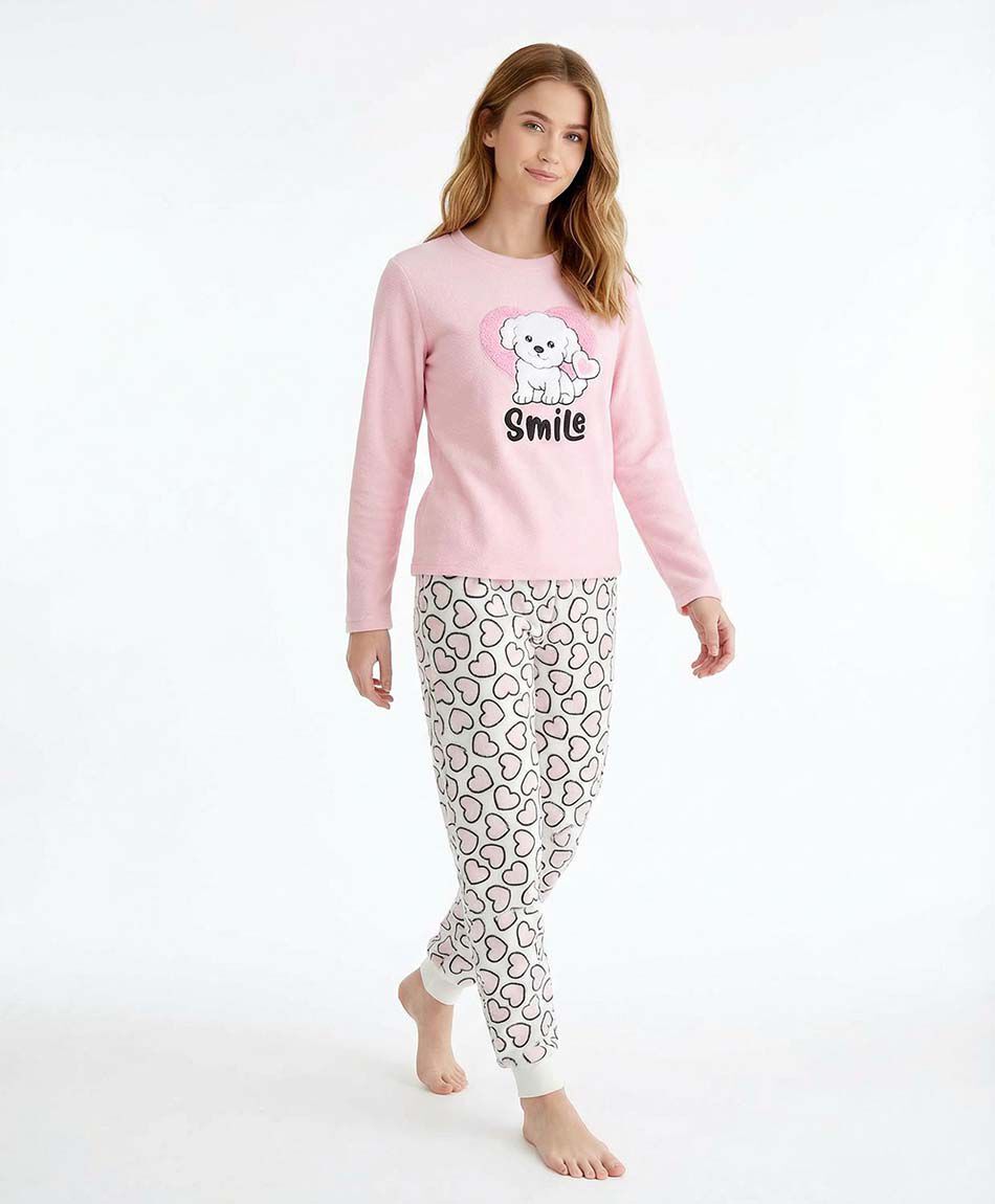 Pijama mujer polar dog smile