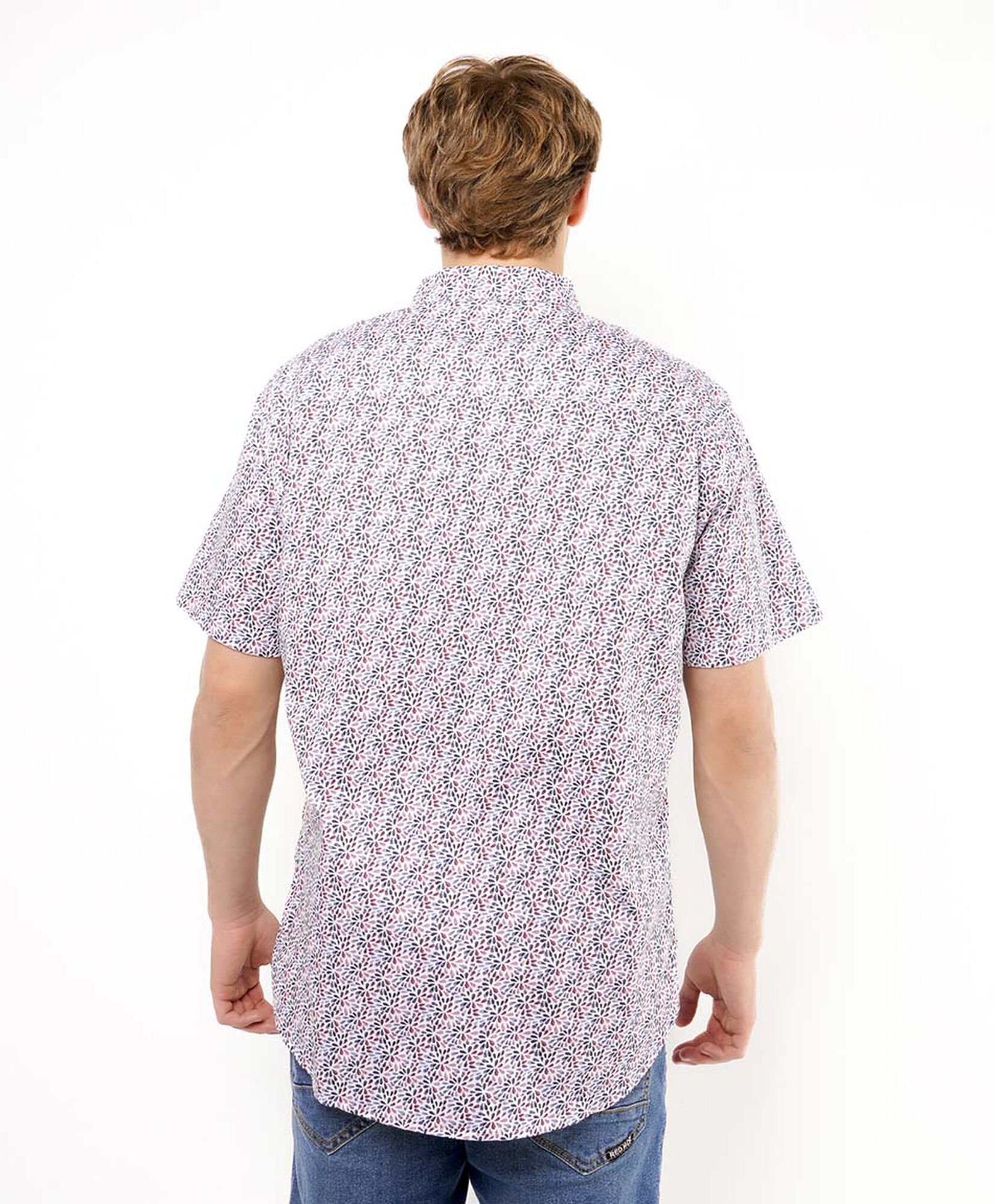 Camisa hombre estampado hojas multicolor Camisa hombre estampado hojas multicolor