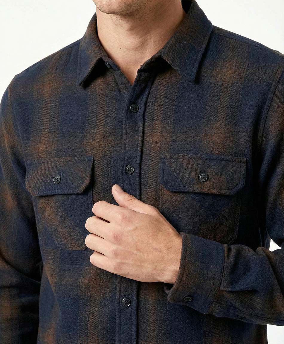 Chaqueta hombre le&ntilde;adora franela escosesa